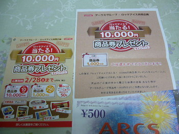 20150314 アークスグループ×ロッテアイス アークスグループ商品券1,000円分.JPG