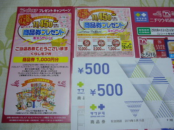 20190201 ニチリウ サツドラ商品券1,000円分.JPG